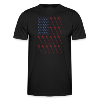 Sport Us Flag Field Lacrosse - Men's Functional T-Shirt - black - Front - AI Model Male 178 dark (178cm)