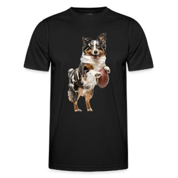 Australian Shepherd - Men's Functional T-Shirt - black - Front - AI Model Male 178 dark (178cm)