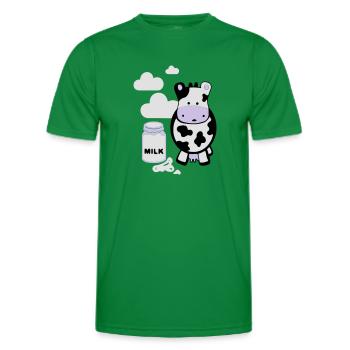 kuh milk - Men's Functional T-Shirt - kelly green - Front - AI Model Male 178 dark (178cm)