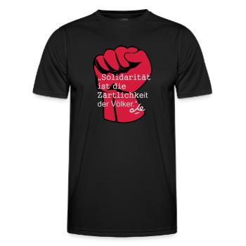 Solidarität ist die Zärtlichkeit der Völker, Che - Männer Funktions-T-Shirt - Schwarz - Vorne - AI Model Male 178 dark (178cm)