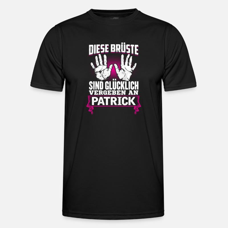 PATRICK - Brüste - Männer Funktions-T-Shirt - Schwarz