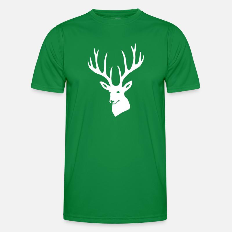 Hirschkopf Hirschgeweih Hirsch Rothirsch Geweih Männer Funktions-T-Shirt