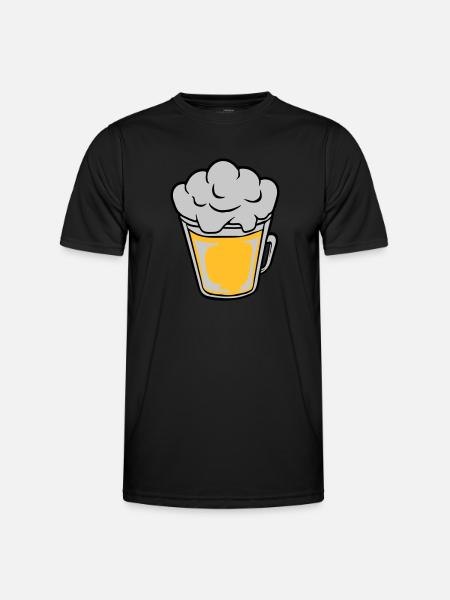 Comic beer from above - Men's Functional T-Shirt - black
