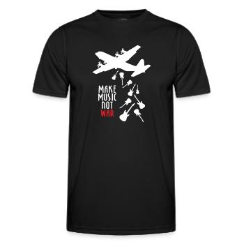 Make Music Not War - Men's Functional T-Shirt - black - Front - AI Model Male 178 dark (178cm)