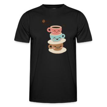 Kaffeezeit 2 - Männer Funktions-T-Shirt - Schwarz - Vorne - AI Model Male 178 dark (178cm)