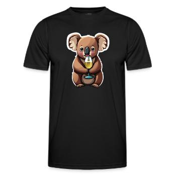 Koala Bear with Wine Glass - Men's Functional T-Shirt - black - Front - AI Model Male 178 dark (178cm)