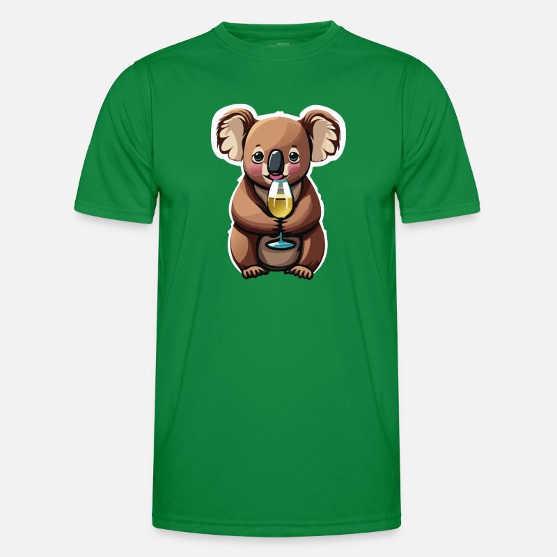 Koala Bär mit Weinglas Männer Funktions-T-Shirt