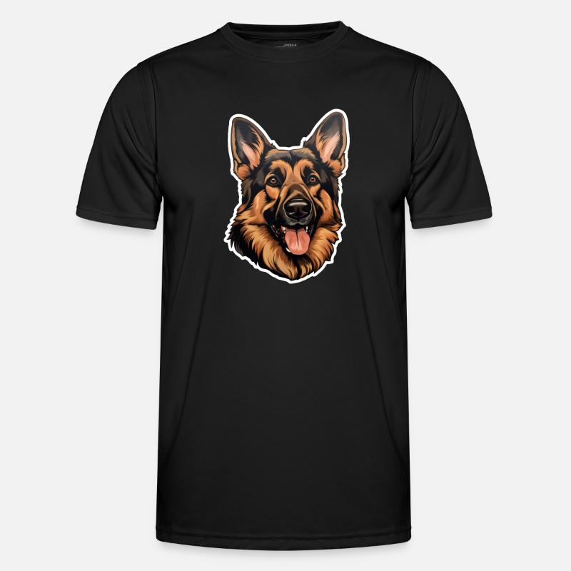 German Shepherd Head - Men's Functional T-Shirt - black