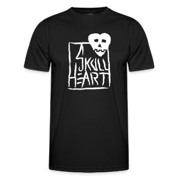 SkullHeart Logo Carré Blanc - T-shirt sport Homme - noir - Devant - AI Model Male 178 dark (178cm)