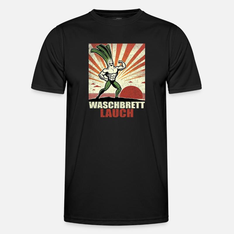 Leeks, washboard, washboard abs - Men's Functional T-Shirt - black