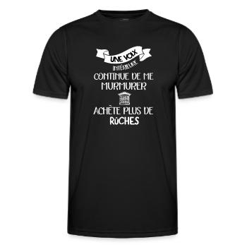 Une voix intérieure t-shirt apiculteur humour - T-shirt sport Homme - noir - Devant - AI Model Male 178 dark (178cm)