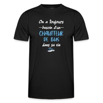 On a toujours besoin d'un chauffeur de bus - T-shirt sport Homme - noir - Devant - AI Model Male 178 dark (178cm)