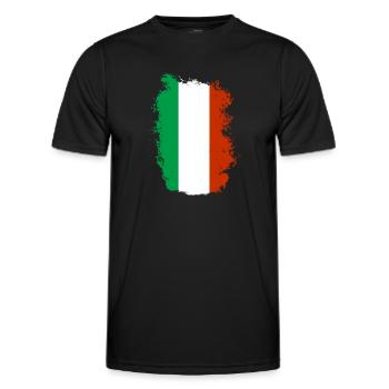Drapeau italien vintage drapeau italien look usé - T-shirt sport Homme - noir - Devant - AI Model Male 178 dark (178cm)