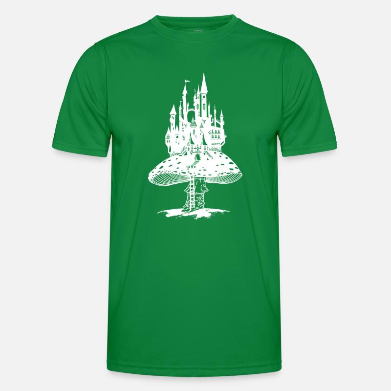Château de conte de fées sur un champignon géant T-shirt sport Homme