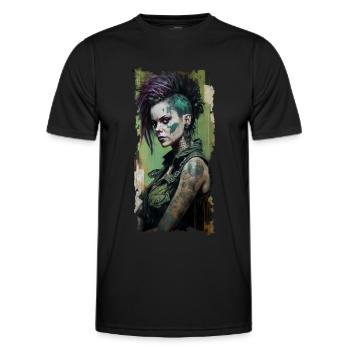 Tatouage Punk Rock Fille Punkrock - T-shirt sport Homme - noir - Devant - AI Model Male 178 dark (178cm)