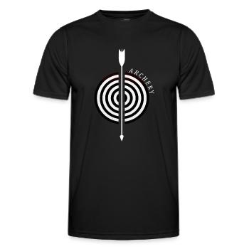 Bogenschießen Bogenschützen Bogenschütze Shirt - Männer Funktions-T-Shirt - Schwarz - Vorne - AI Model Male 178 dark (178cm)