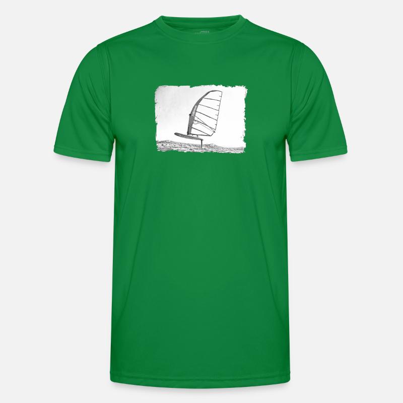 Windsurf Foil / Foiling Hand-Drawing Sketch Men's Functional T-Shirt