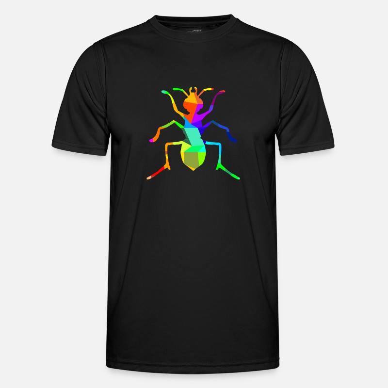 Ant Insect Rainbow Animals Polygon Men's Functional T-Shirt