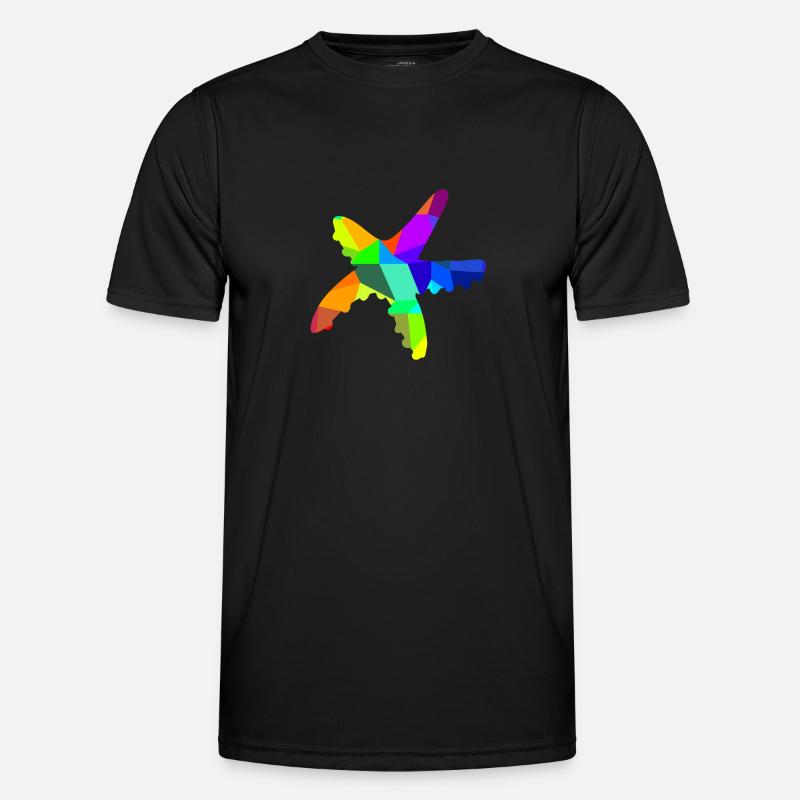 Starfish Diver Rainbow Animals Polygon Men's Functional T-Shirt