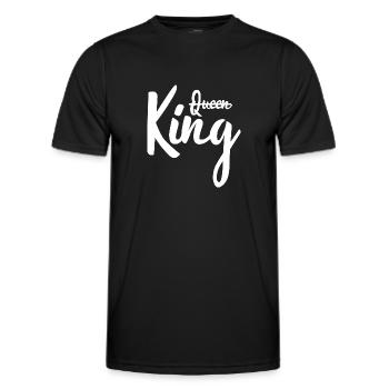 Der König ersetzt die Königin - Männer Funktions-T-Shirt - Schwarz - Vorne - AI Model Male 178 dark (178cm)