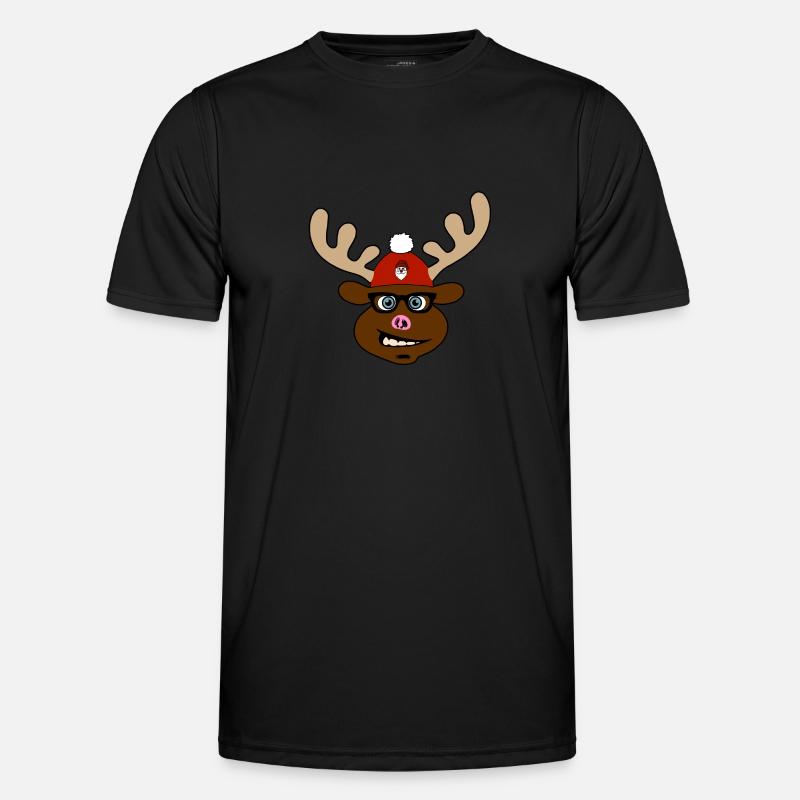 Horst - the crazy moose! - Men's Functional T-Shirt - black