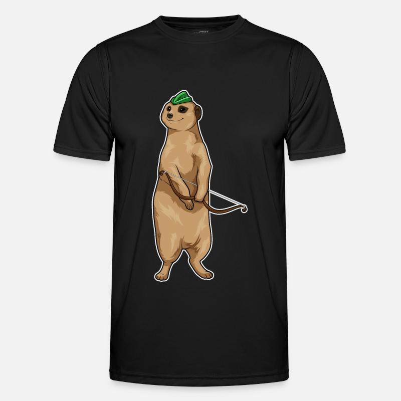 Erdmännchen Bogenschütze Bogen - Männer Funktions-T-Shirt - Schwarz