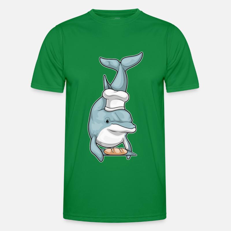 Delfin Bäcker Brot Männer Funktions-T-Shirt