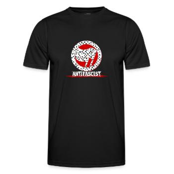Anti-Fascist Flowers Antifa Alerta - Men's Functional T-Shirt - black - Front - AI Model Male 178 dark (178cm)