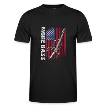 More bass - no treble - double bass for bass players - Men's Functional T-Shirt - black - Front - AI Model Male 178 dark (178cm)