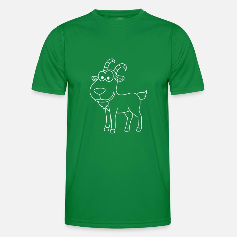 Bergziege Comic Tier Männer Funktions-T-Shirt
