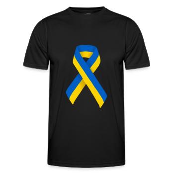 Ruban de bande ukrainienne Drapeau Ukraine - T-shirt sport Homme - noir - Devant - AI Model Male 178 dark (178cm)