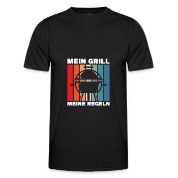 Grill Zubehör Grillsaison Grillen Geschenke - Männer Funktions-T-Shirt - Schwarz - Vorne - AI Model Male 178 dark (178cm)