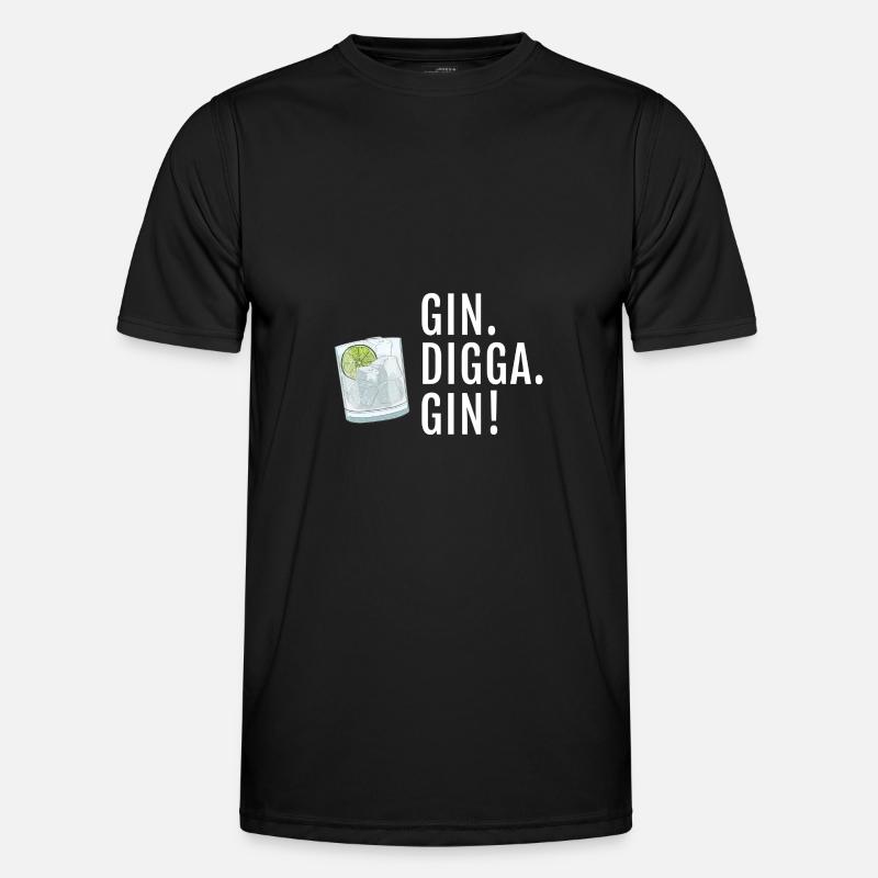 Gin Digga Gin - Männer Funktions-T-Shirt - Schwarz