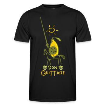 Lustige Quitte als Ritter (b) - Männer Funktions-T-Shirt - Schwarz - Vorne - AI Model Male 178 dark (178cm)