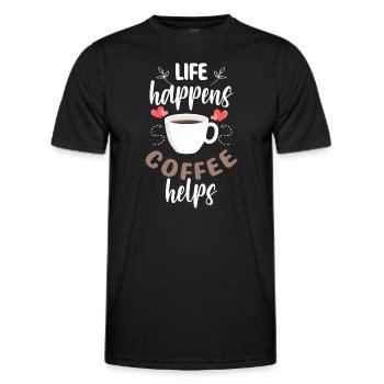 Coffee Lovers Morning Grouch early risers Drinking - Men's Functional T-Shirt - black - Front - AI Model Male 178 dark (178cm)