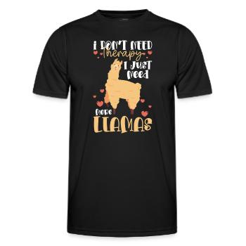Llama Nutztier Tier Weich - Männer Funktions-T-Shirt - Schwarz - Vorne - AI Model Male 178 dark (178cm)