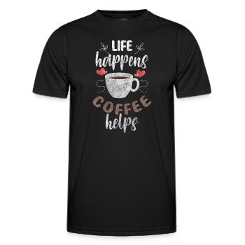 Kaffee Espresso Cappuccino Energie - Männer Funktions-T-Shirt - Schwarz - Vorne - AI Model Male 178 dark (178cm)