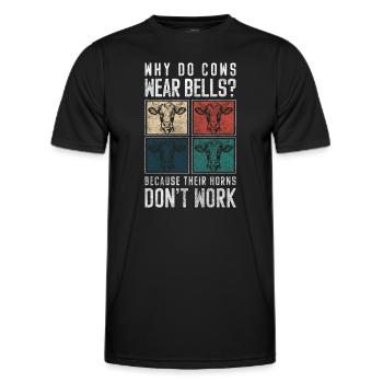 Cow Spots - Men's Functional T-Shirt - black - Front - AI Model Male 178 dark (178cm)