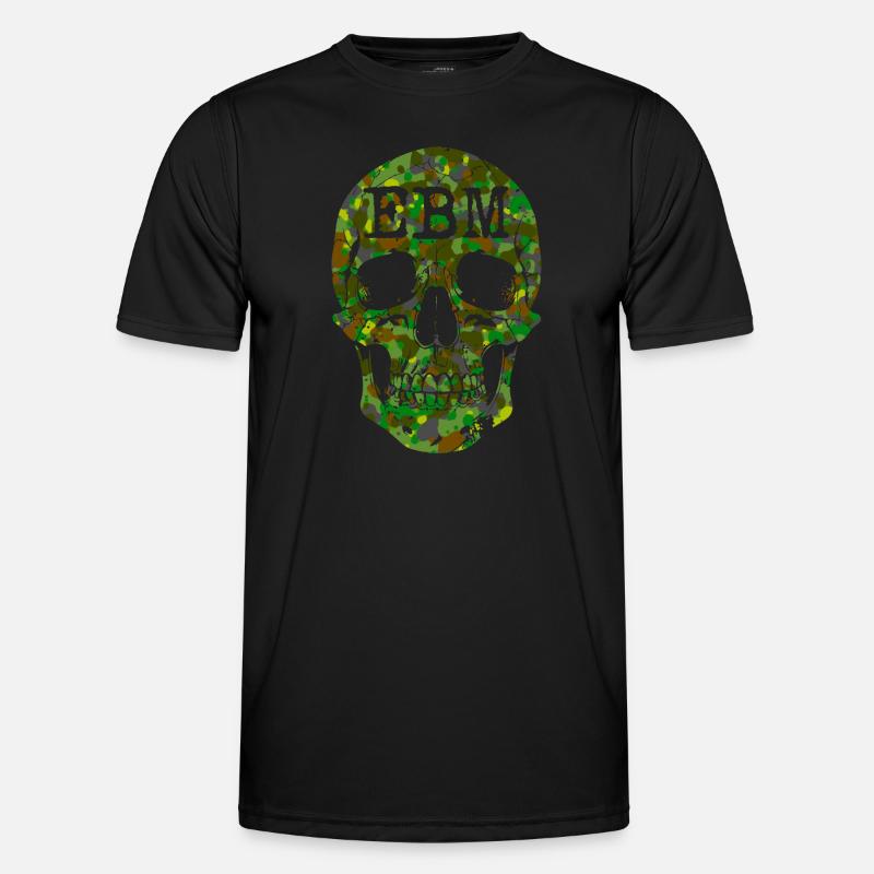 EBM Camo Skull - Men's Functional T-Shirt - black