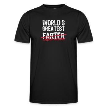 World's greatest farter i mean father - Men's Functional T-Shirt - black - Front - AI Model Male 178 dark (178cm)