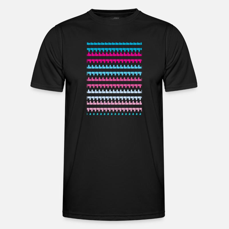 PINK BLUE HEARTS PATTERN - Men's Functional T-Shirt - black