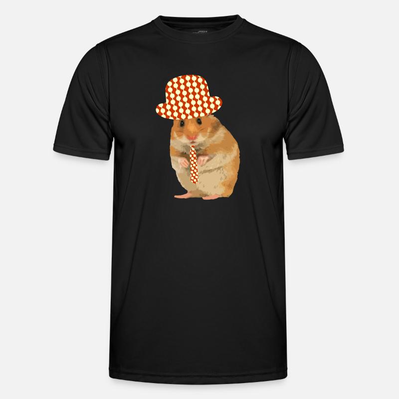 Hamster made chic - hat - tie Men's Functional T-Shirt