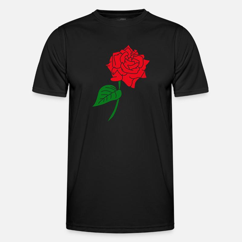 Rote Rose Männer Funktions-T-Shirt
