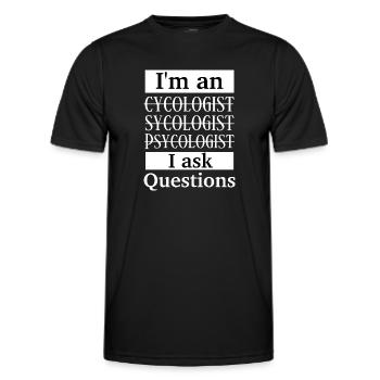 Drôle de faute d’orthographe Étudiant en psychologie Disant - T-shirt sport Homme - noir - Devant - AI Model Male 178 dark (178cm)