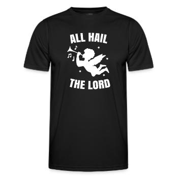All hail the lord. cherub angel - Men's Functional T-Shirt - black - Front - AI Model Male 178 dark (178cm)