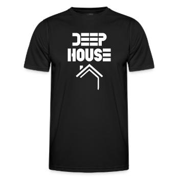 deep house - Men's Functional T-Shirt - black - Front - AI Model Male 178 dark (178cm)