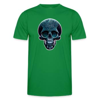 blue skull - Men's Functional T-Shirt - kelly green - Front - AI Model Male 178 dark (178cm)