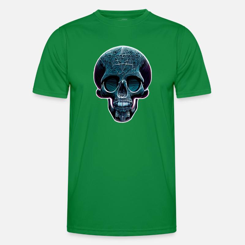 blauer Totenkopf Männer Funktions-T-Shirt
