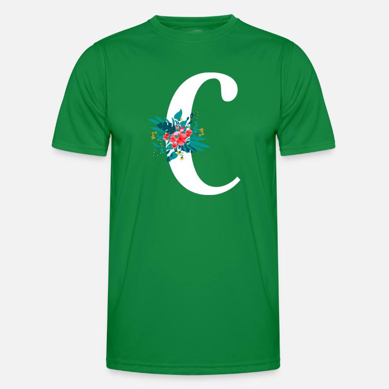 lettre C fleuris T-shirt sport Homme