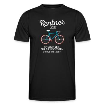Rentner 2022 - Radfahrer Radsport Fahrrad - Männer Funktions-T-Shirt - Schwarz - Vorne - AI Model Male 178 dark (178cm)